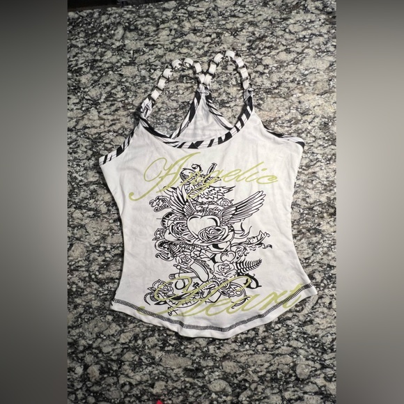 Athletic Graphic White Tank Top - Picture 3 of 4